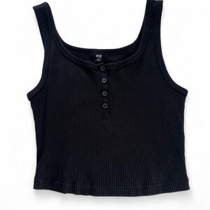 Uniqlo Black Crop Top Essential